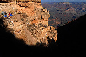 People heading down from top of South Kaibab Trail in Grand Canyon