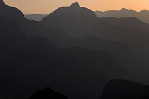 Sunset silhouettes in Grand Canyon