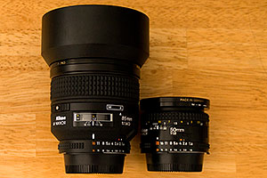 Nikon 85mm f/1.4D and Nikon 50mm f/1.8 lens comparison