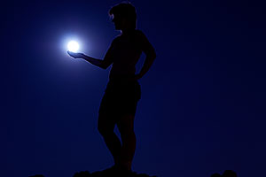 Julia silhouette in moonlight