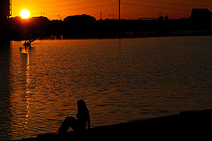 Sunset at North Bank Boat Ramp at Tempe Town Lake