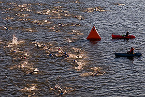 0:56:04 - 50 swimmers and 2 supporting kayaks - Swim at Arizona Ironman 2008