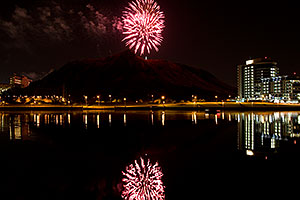 APS Fantasy of Lights opening night fireworks over Tempe Town Lake