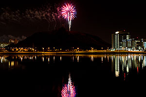 APS Fantasy of Lights opening night fireworks over Tempe Town Lake
