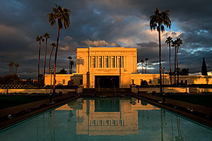 Reflection from west side of Mesa Arizona Temple