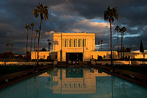 Reflection from west side of Mesa Arizona Temple