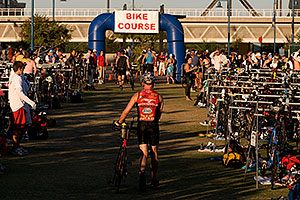 00:49:50 Swimmers transitions to bikes at Soma Triathlon