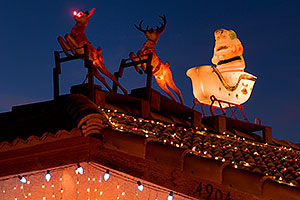 Rudolph with red nose and Santa Claus in Chandler