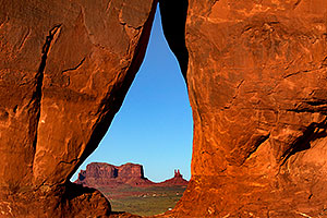 Tear Drop rock opening in Monument Valley