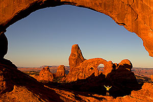 View of Turret Arch through North Window in Arches National Park