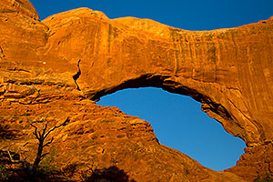 View of North Window from the back in Arches National Park