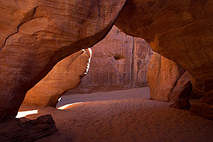 Sandune Arch in the morning in Arches National Park