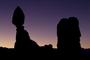 Balanced Rock silhouette in Arches National Park