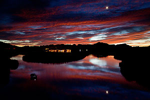 After sunset at Bill Williams River near Lake Havasu City