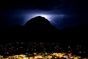 Lightning view of Sedona from Airport Overlook