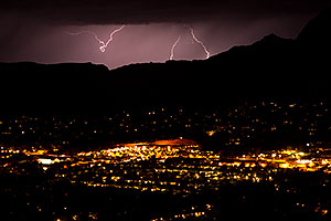 Lightning view of Sedona from Airport Overlook
