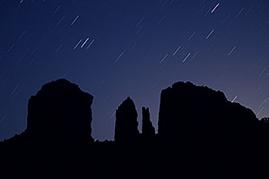 Star trails at Cathedral Rock in Sedona