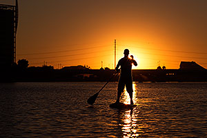Stand up paddler at Tempe Town Lake