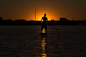Stand up paddler at Tempe Town Lake