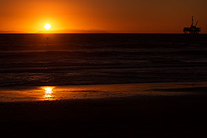 Sunset at Huntington Beach, California