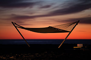 Hammock at sunset by Carlsbad, California