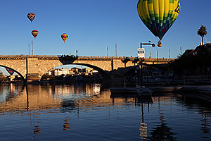 Hot Air Balloons at London Bridge during Lake Havasu Balloon Fest
