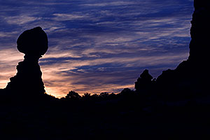 Balanced Rock in Arches National Park at sunrise