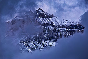 Mount Sneffels in the fog and snow