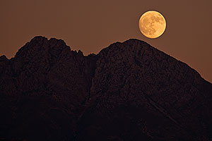 Evening moon at Four Peaks, Arizona