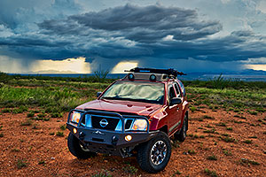 Xterra and monsoon clouds in Green Valley, Arizona