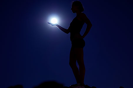 Kseniya silhouette in moonlight 