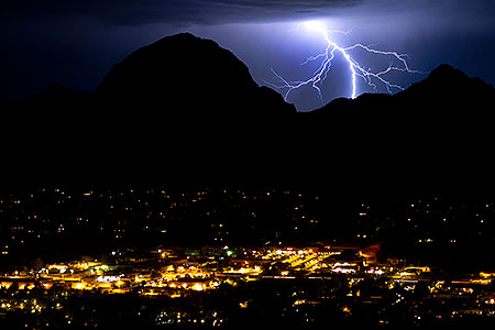 Lightning view of Sedona from Airport Overlook 