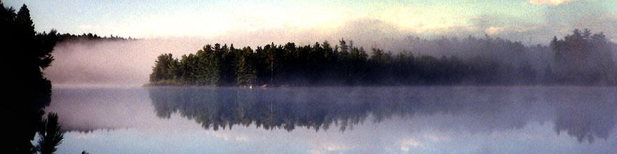 /images/500/1997-08-tema-morning-fog-sp.jpg - #00050: Morning on Rabbit Lake in Temagami, Canada … August 1997 -- Rabbit Lake, Temagami, Ontario.Canada
