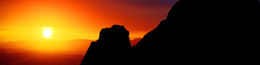 /images/500/2003-03-camelback-sunset-sp.jpg - #01126: view of Phoenix from Camelback Mountain … March 2003 -- Camelback Mountain, Phoenix, Arizona