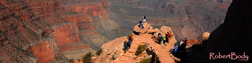 /images/500/2008-03-31-gc-sk-view-7246s.jpg - #04991: People at Ooh-Aah Point along South Kaibab Trail in Grand Canyon … March 2008 -- South Kaibab Trail, Grand Canyon, Arizona