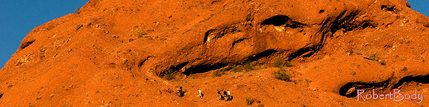 /images/500/2008-12-05-papago-top-59904sp.jpg - #06344: People hiking on the Buttes of Papago Park … December 2008 -- Papago Park, Phoenix, Arizona