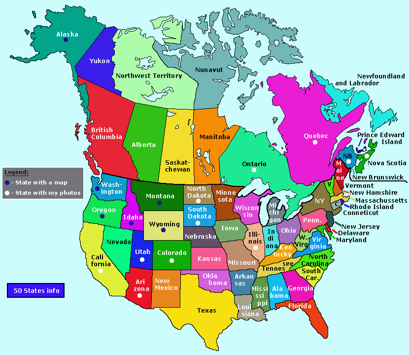 united states canada map Usa States And Canada Provinces Map And Info united states canada map